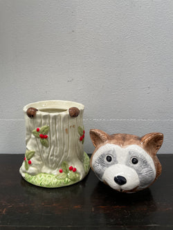 Delightful China Racoon Cookie Jar | Antique & Vintage | Moonee Ponds Antiques | Australia Wide Delivery