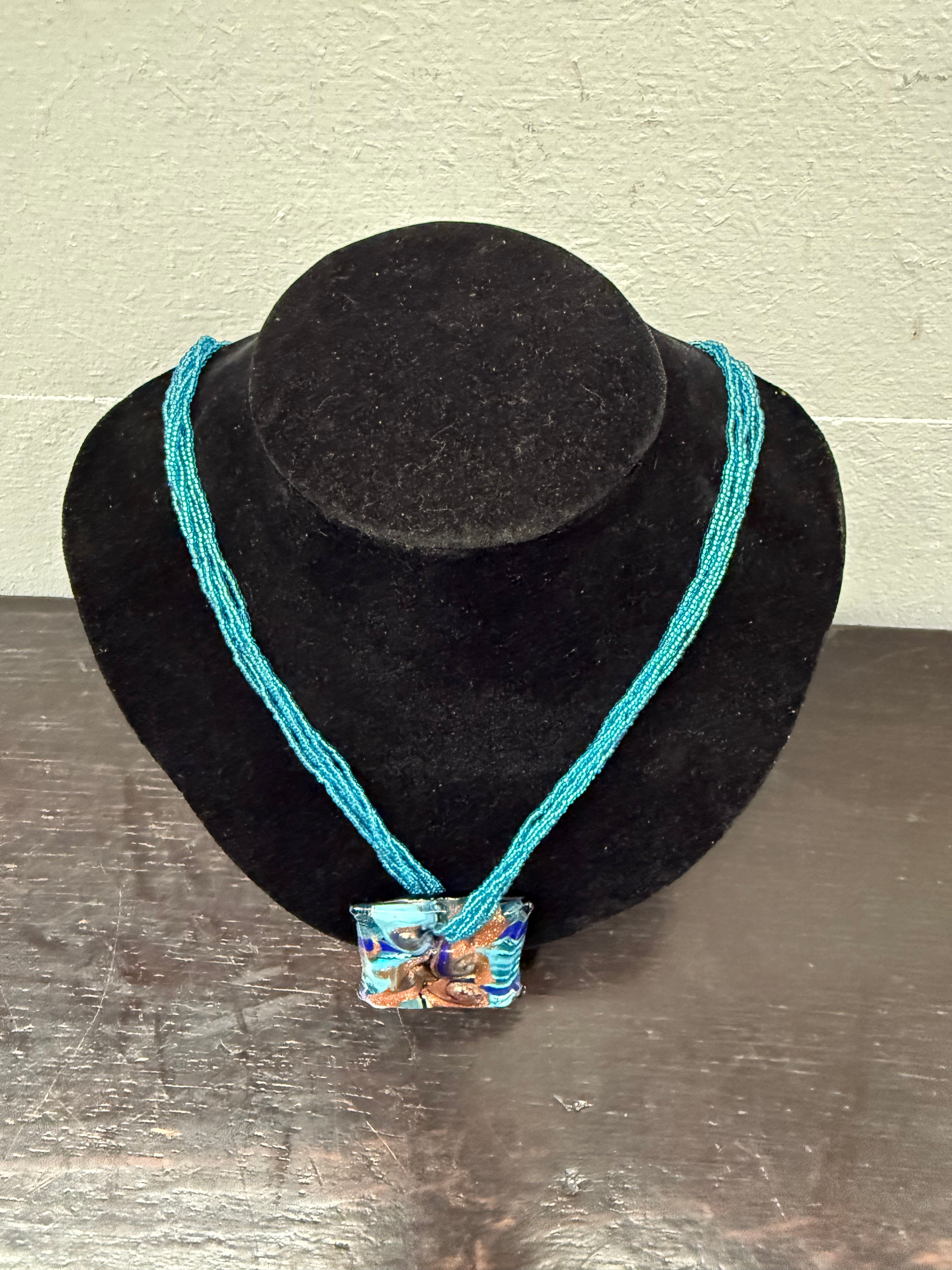 Vintage Murano Glass Pendant & Beads Chain Necklace | Antique & Vintage | Moonee Ponds Antiques | Australia Wide Delivery