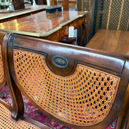 Regency Style Cane and Mahogany Settee