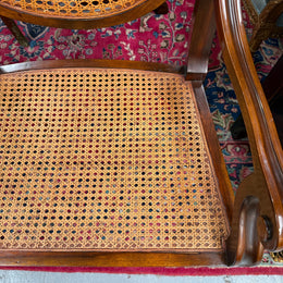 Regency Style Cane and Mahogany Settee