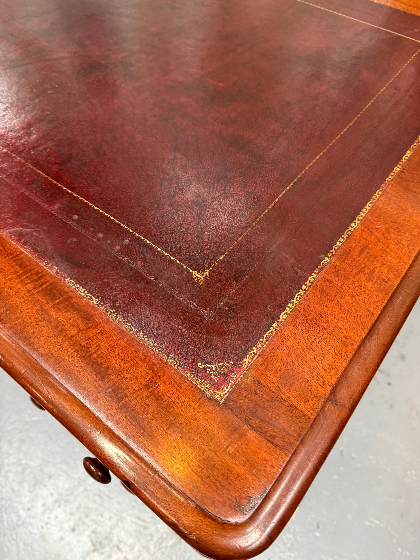 Antique Victorian Walnut Partners Desk