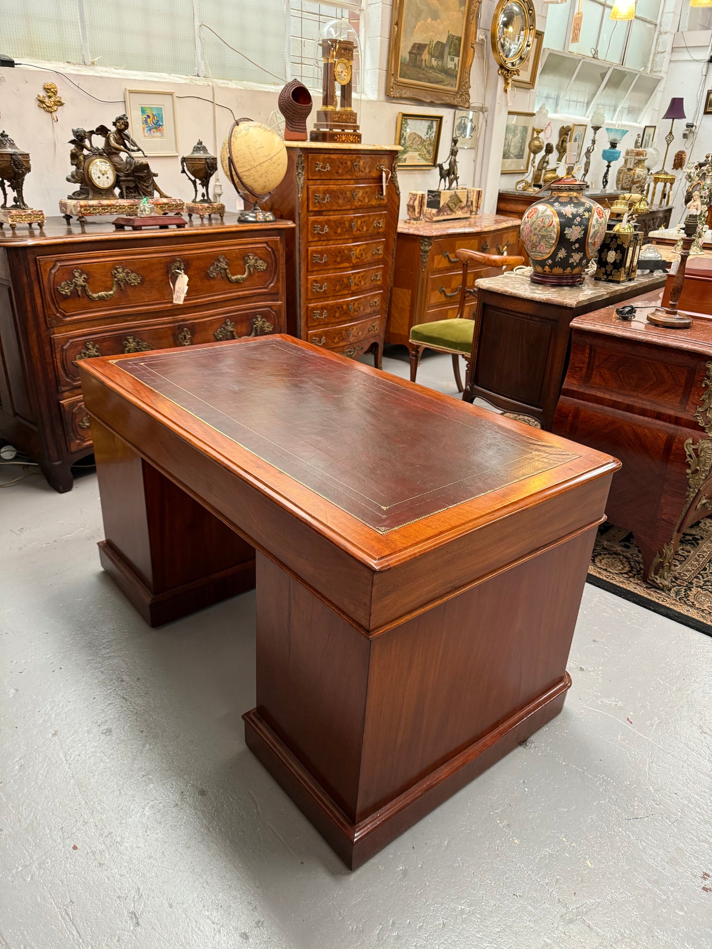 Antique Victorian Walnut Partners Desk