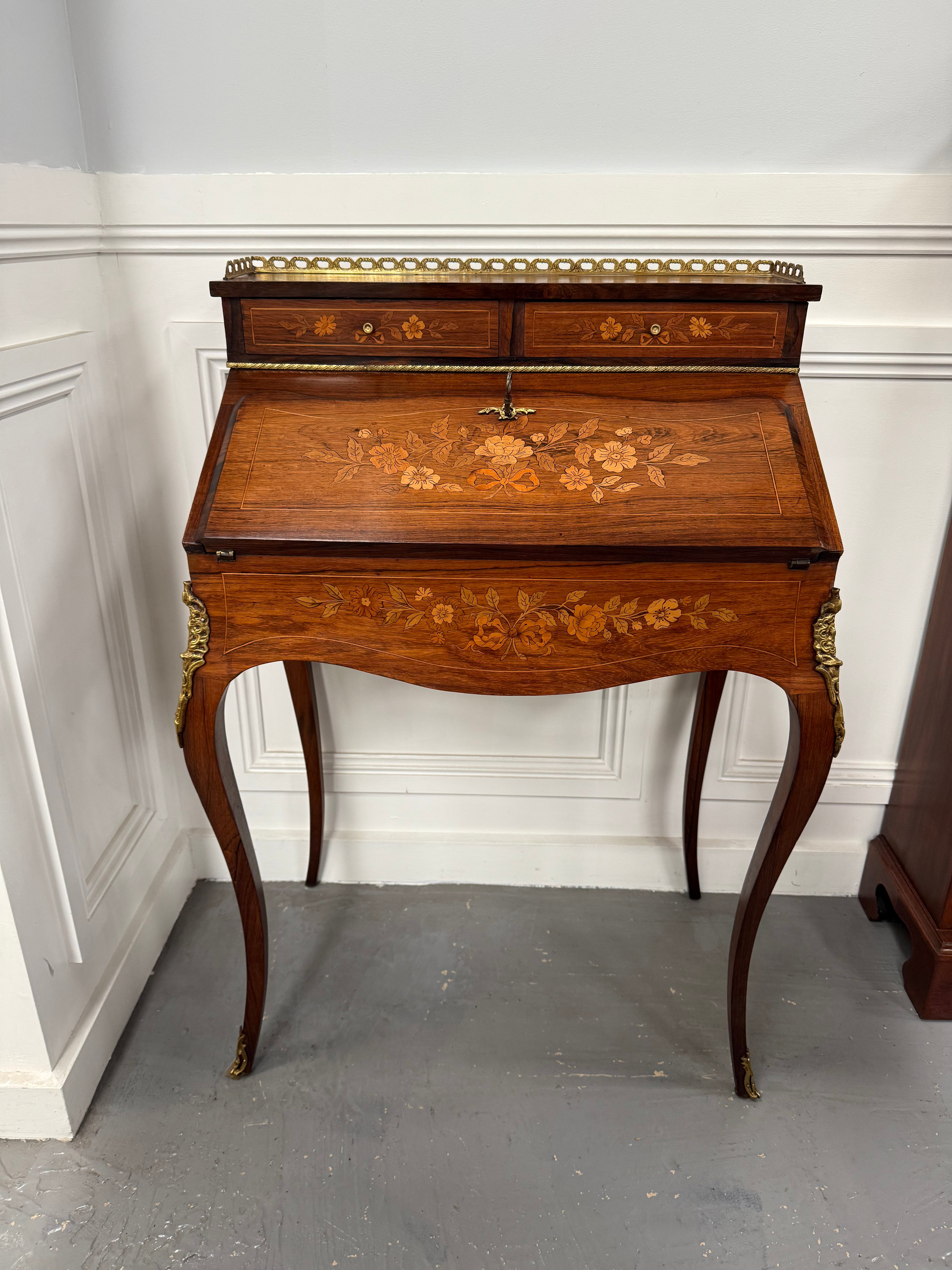 Antique 19th Century French Bonheur Du Jour Desk With Floral Marquetry | Antique & Vintage | Moonee Ponds Antiques | Australia Wide Delivery