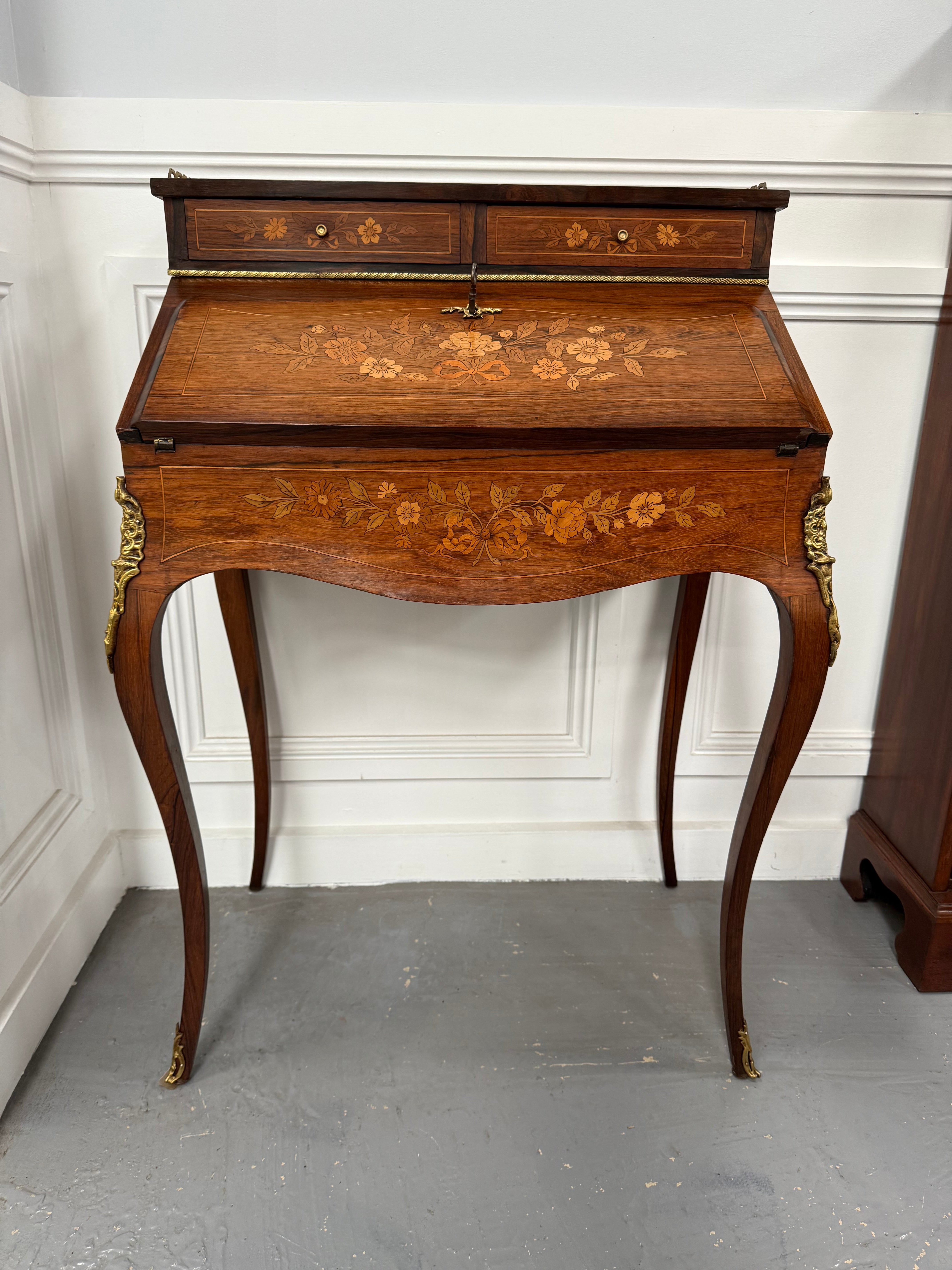 Antique 19th Century French Bonheur Du Jour Desk With Floral Marquetry | Antique & Vintage | Moonee Ponds Antiques | Australia Wide Delivery