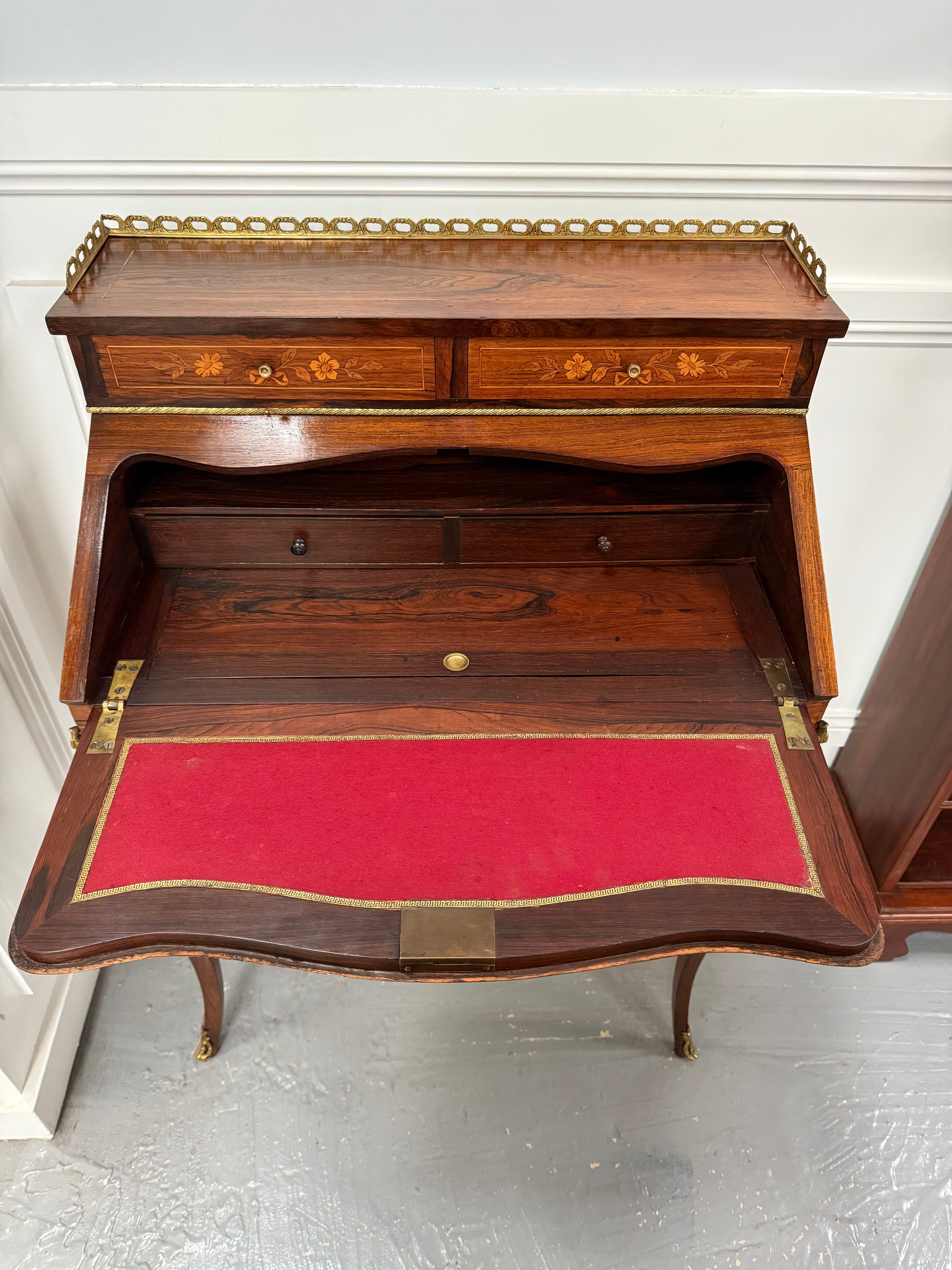 Antique 19th Century French Bonheur Du Jour Desk With Floral Marquetry | Antique & Vintage | Moonee Ponds Antiques | Australia Wide Delivery
