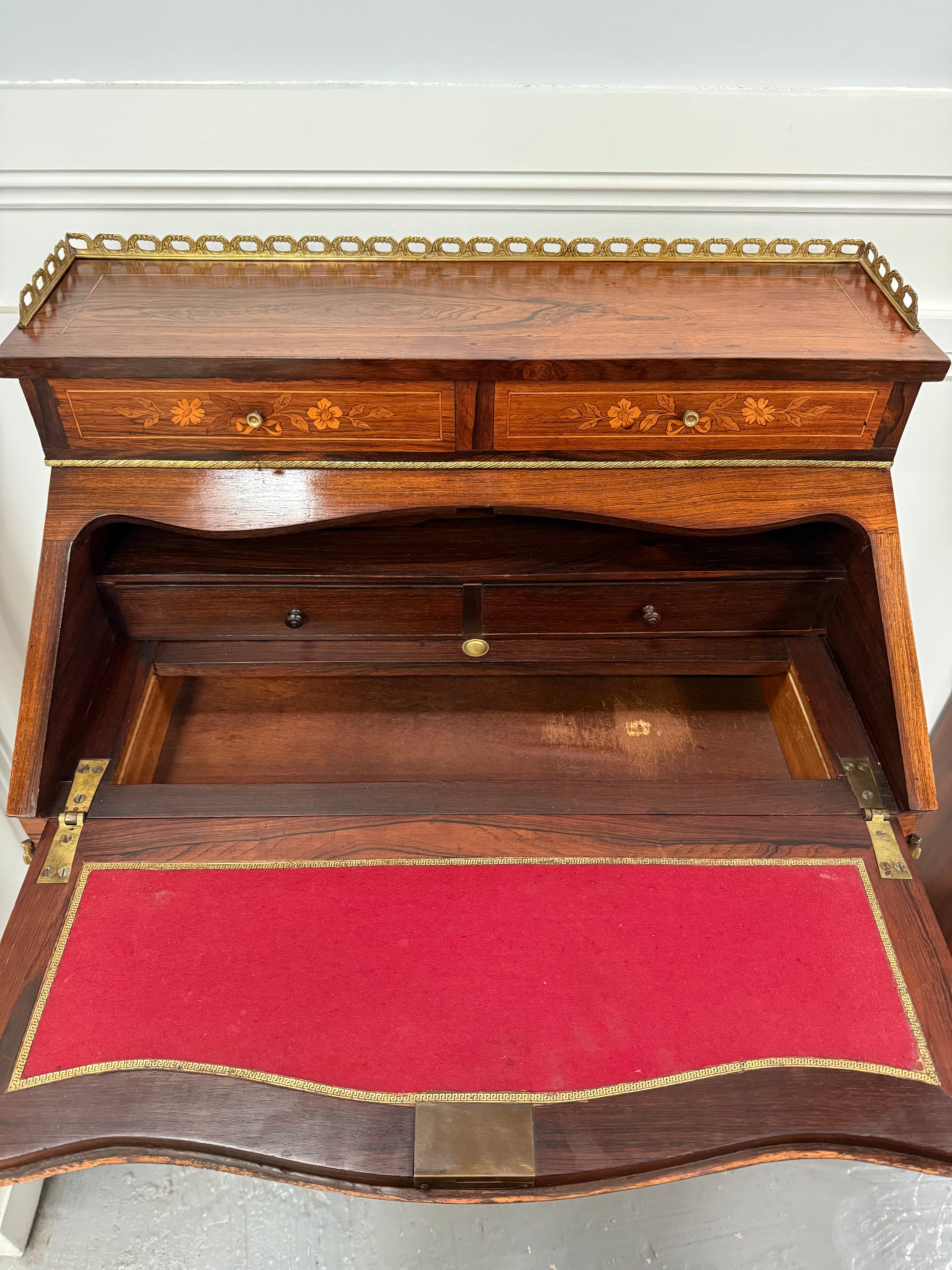 Antique 19th Century French Bonheur Du Jour Desk With Floral Marquetry | Antique & Vintage | Moonee Ponds Antiques | Australia Wide Delivery