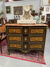 Louis XVI Style Boulle Marble Top Commode in Ebony | Antique & Vintage | Moonee Ponds Antiques | Australia Wide Delivery