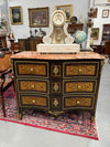 Louis XVI Style Boulle Marble Top Commode in Ebony | Antique & Vintage | Moonee Ponds Antiques | Australia Wide Delivery