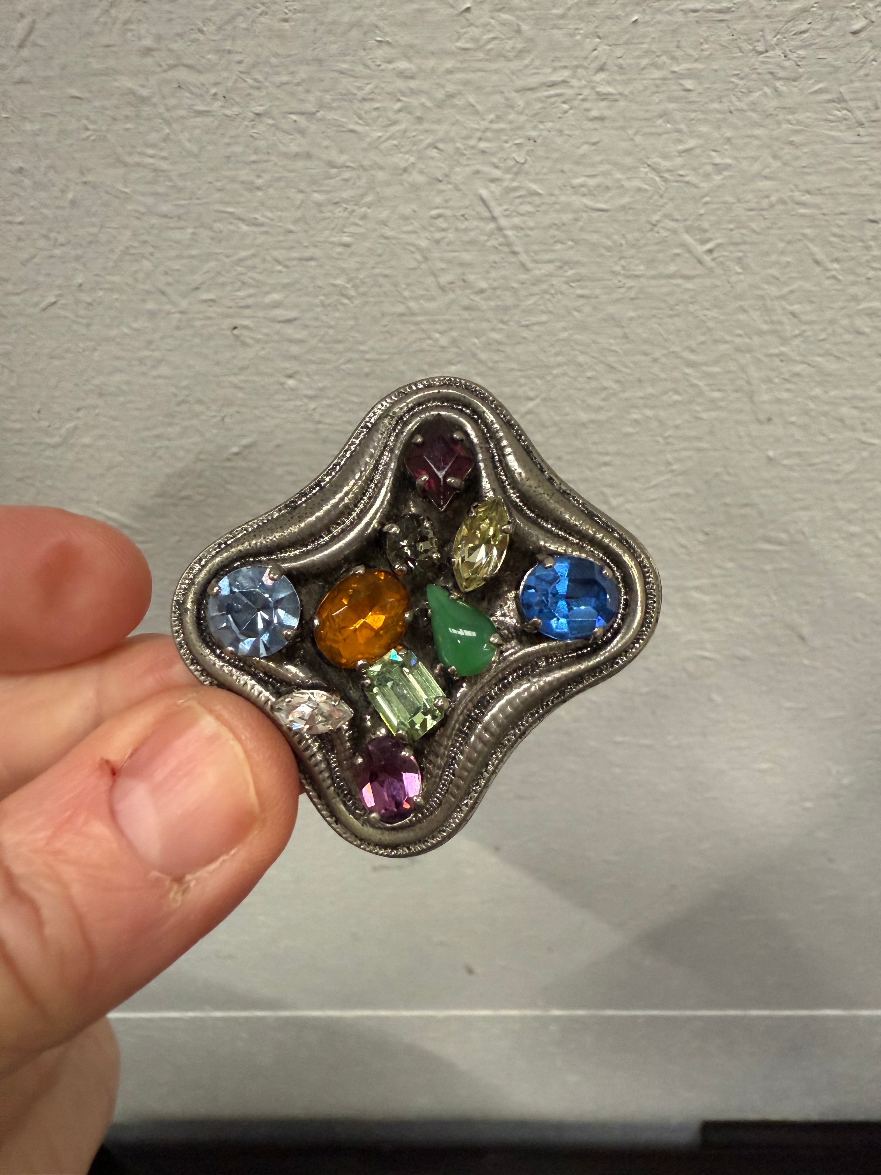 Vintage Multi Stone Brooch | Antique & Vintage | Moonee Ponds Antiques | Australia Wide Delivery