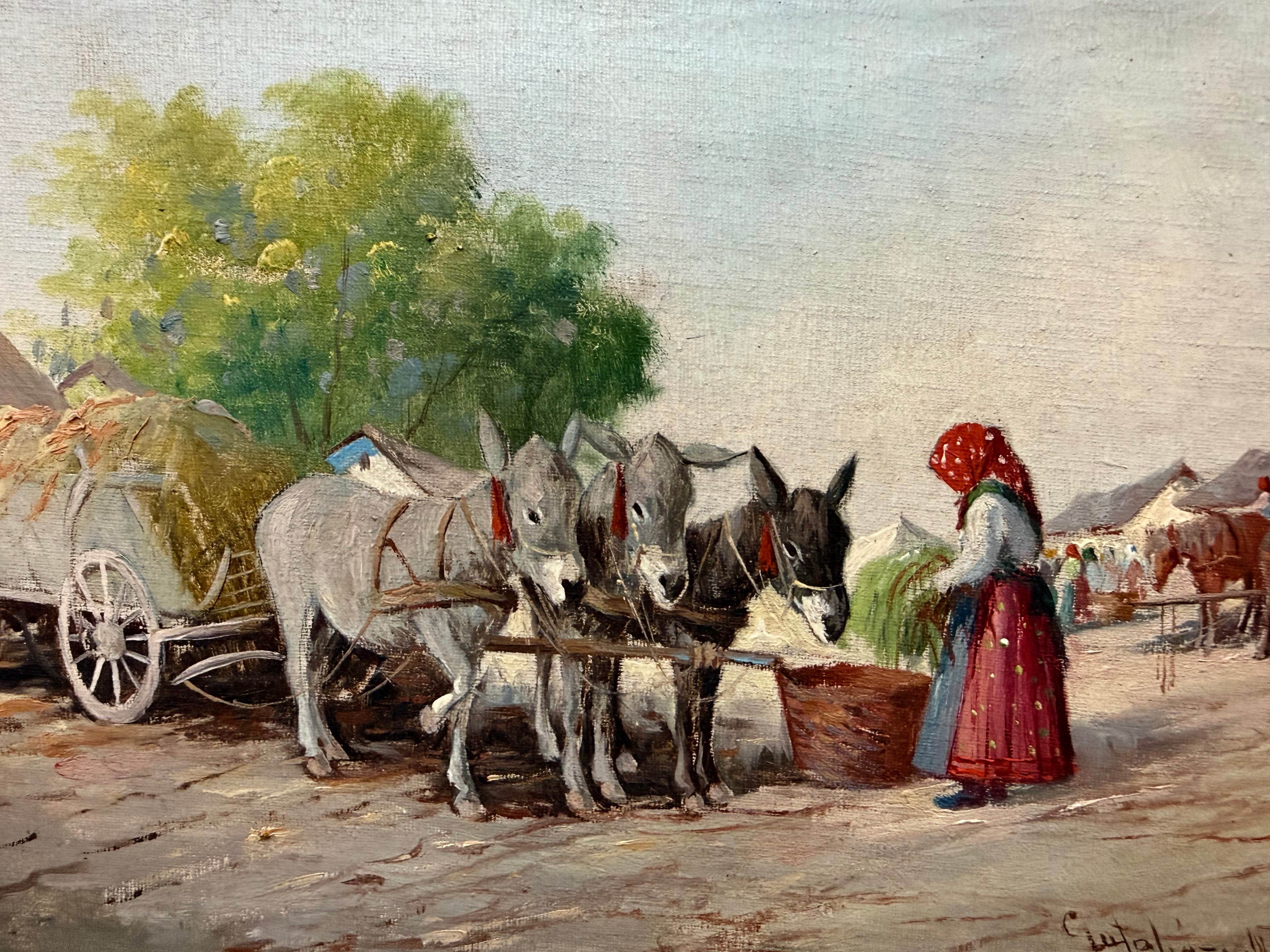 Vintage Oil on Canvas by Hungarian artist N Gyula Gutaljazy