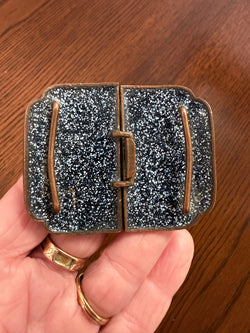 Japanese Meiji Period Enamel Over Copper Belt Buckle