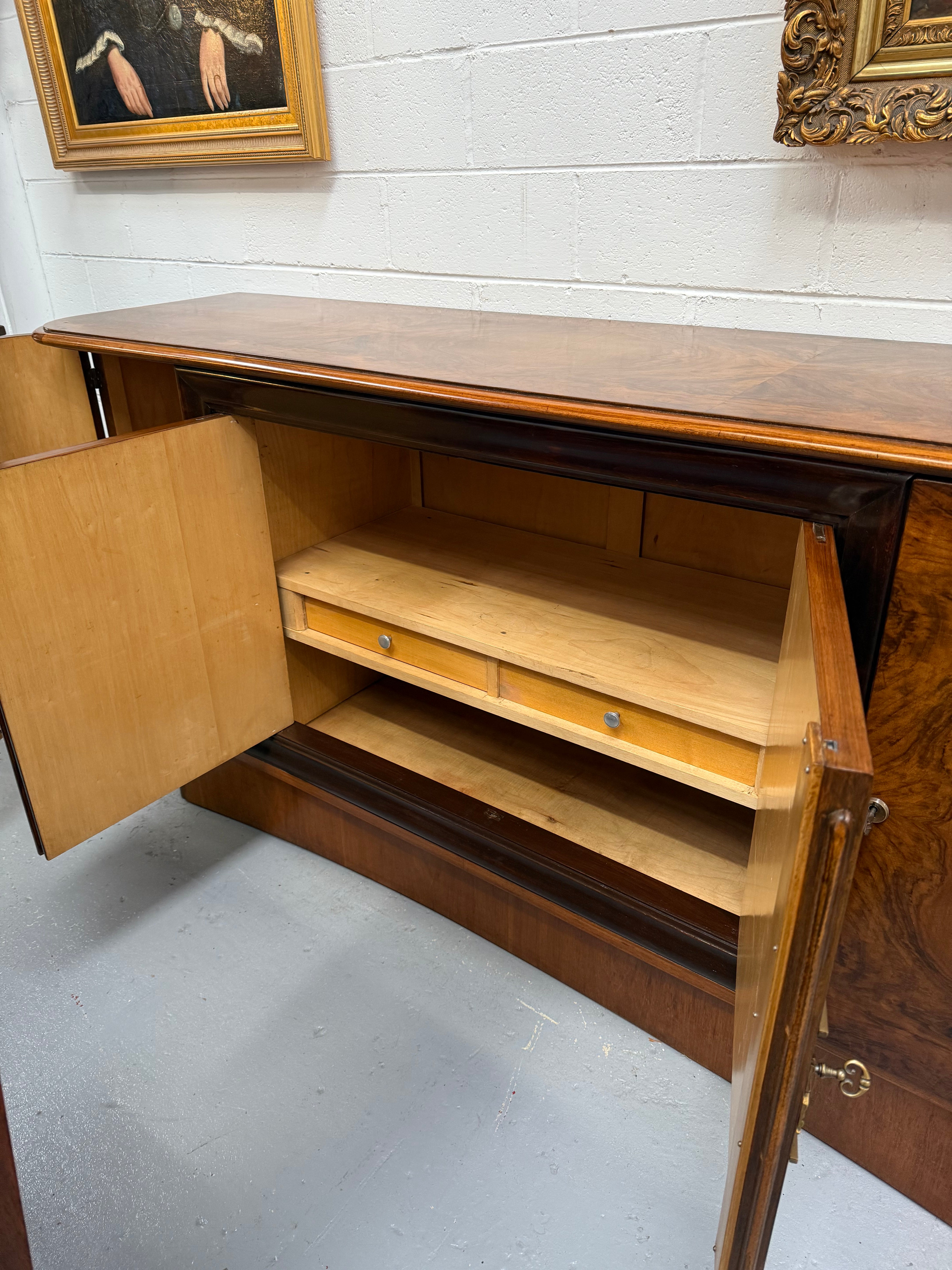 Stylish French Art Deco Burr Walnut Sideboard | Antique & Vintage | Moonee Ponds Antiques | Australia Wide Delivery