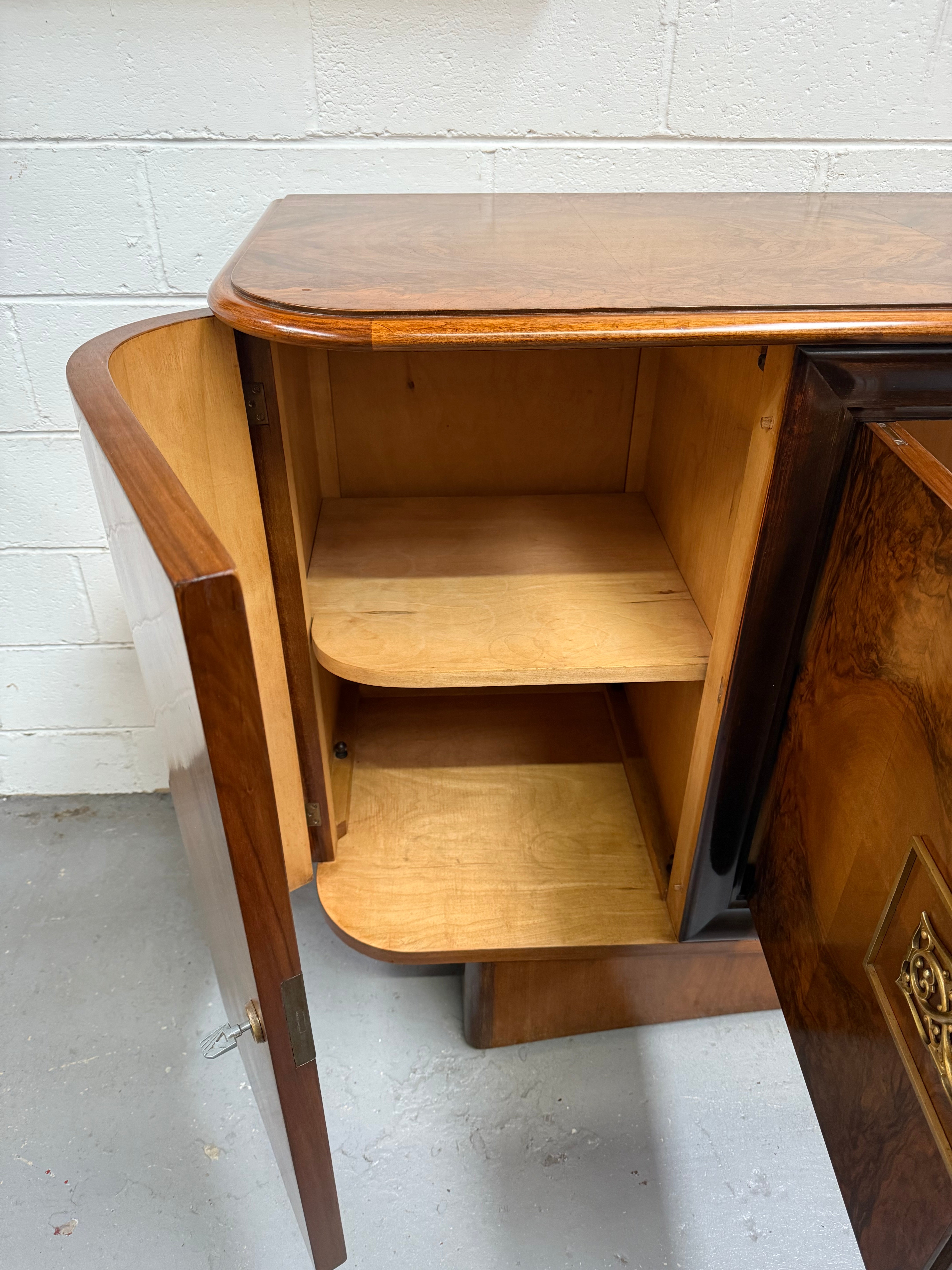 Stylish French Art Deco Burr Walnut Sideboard | Antique & Vintage | Moonee Ponds Antiques | Australia Wide Delivery