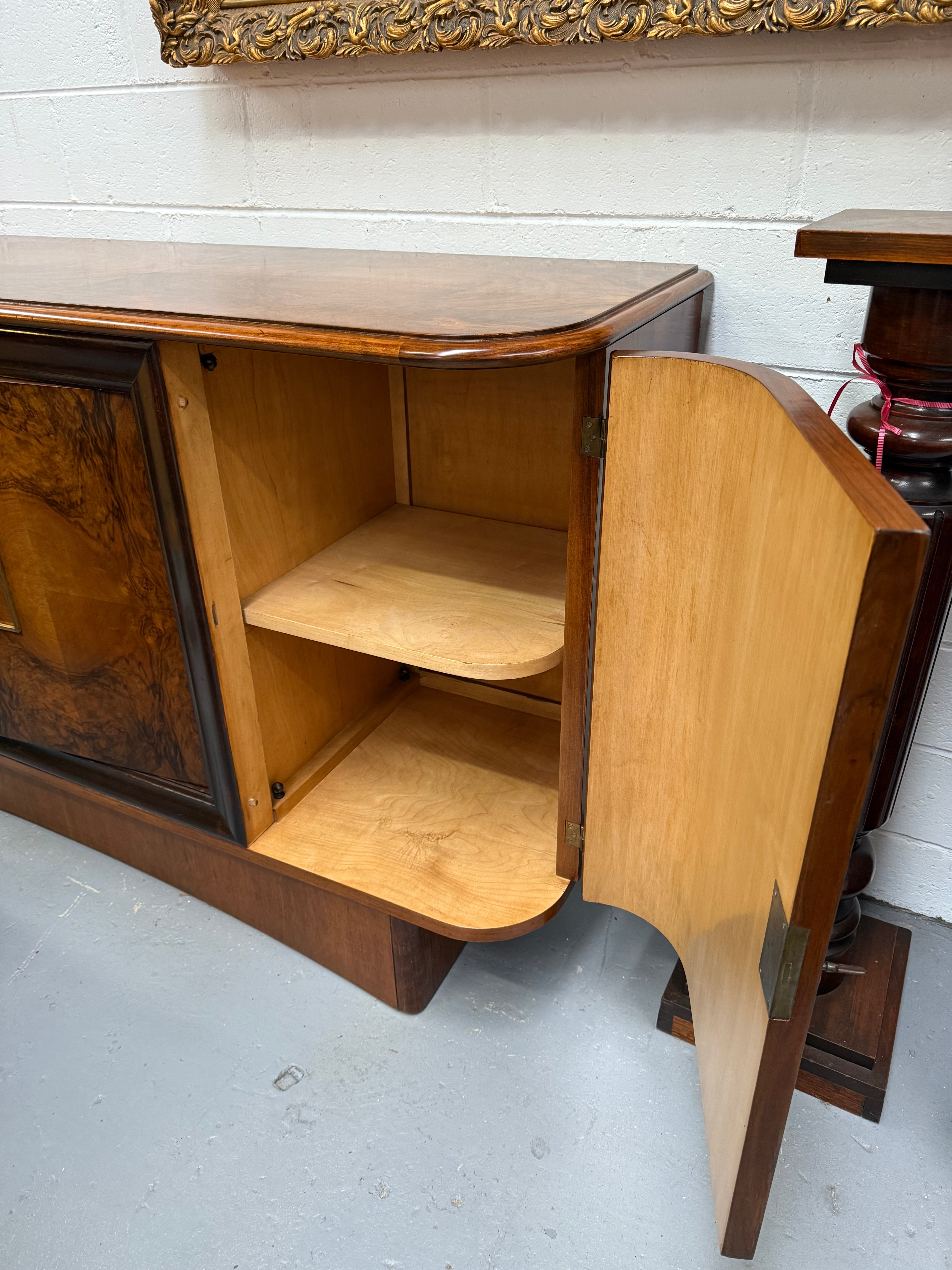Stylish French Art Deco Burr Walnut Sideboard | Antique & Vintage | Moonee Ponds Antiques | Australia Wide Delivery