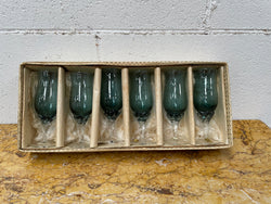 Set of Six Italian Coloured Glasses in Orig Box | Antique & Vintage | Moonee Ponds Antiques | Australia Wide Delivery