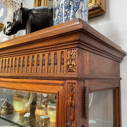 Hard to Find Pair of Antique Walnut Louis XVI Style Vitrines/Display Cabinets