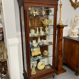 Hard to Find Pair of Antique Walnut Louis XVI Style Vitrines/Display Cabinets