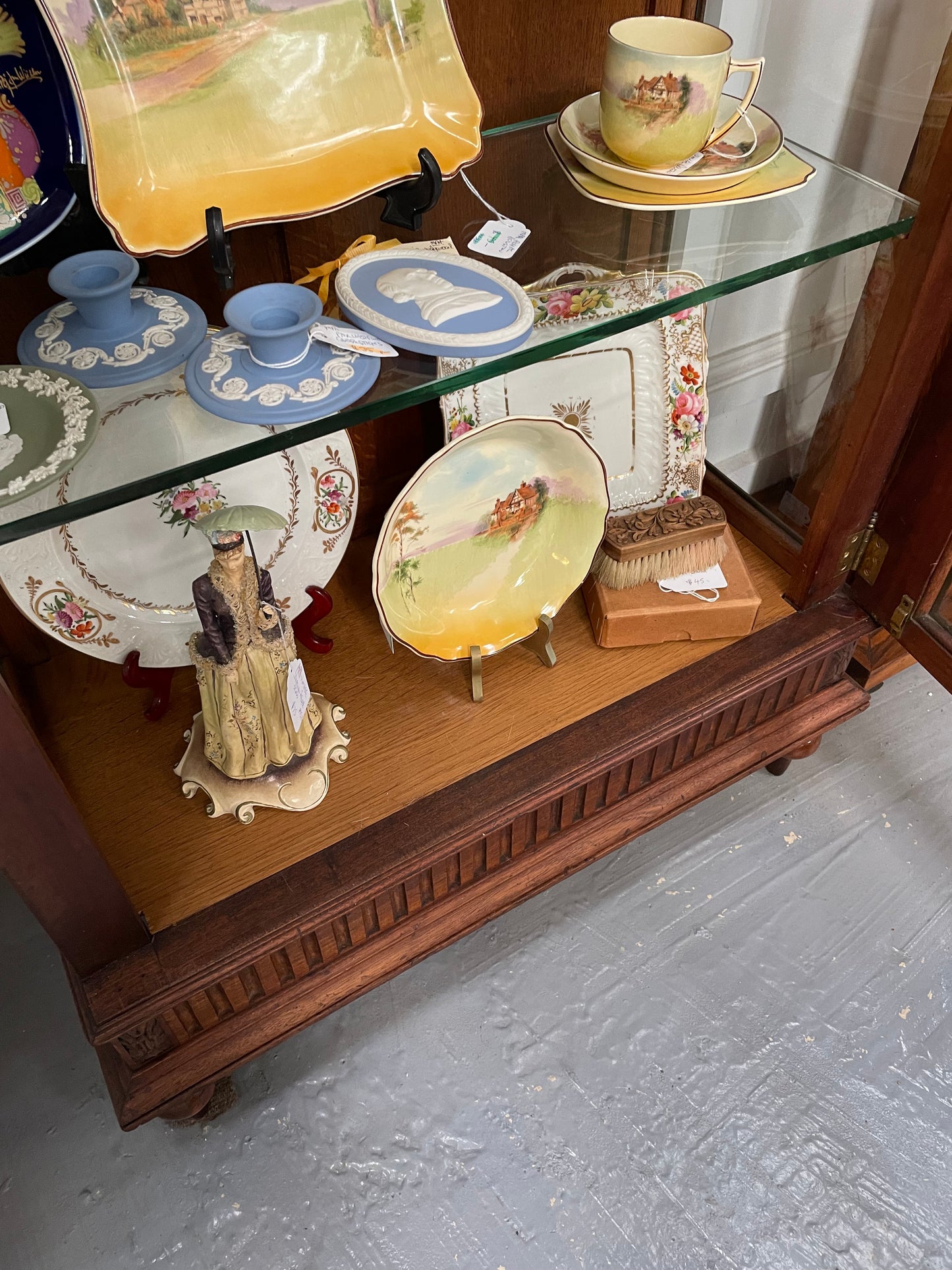 Hard to Find Pair of Antique Walnut Louis XVI Style Vitrines/Display Cabinets