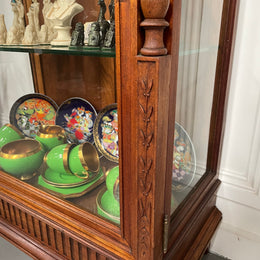 Hard to Find Pair of Antique Walnut Louis XVI Style Vitrines/Display Cabinets