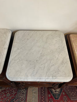 Pair of French Oak Louis 15th Style Marble Top Bedside Cabinets | Antique & Vintage | Moonee Ponds Antiques | Australia Wide Delivery