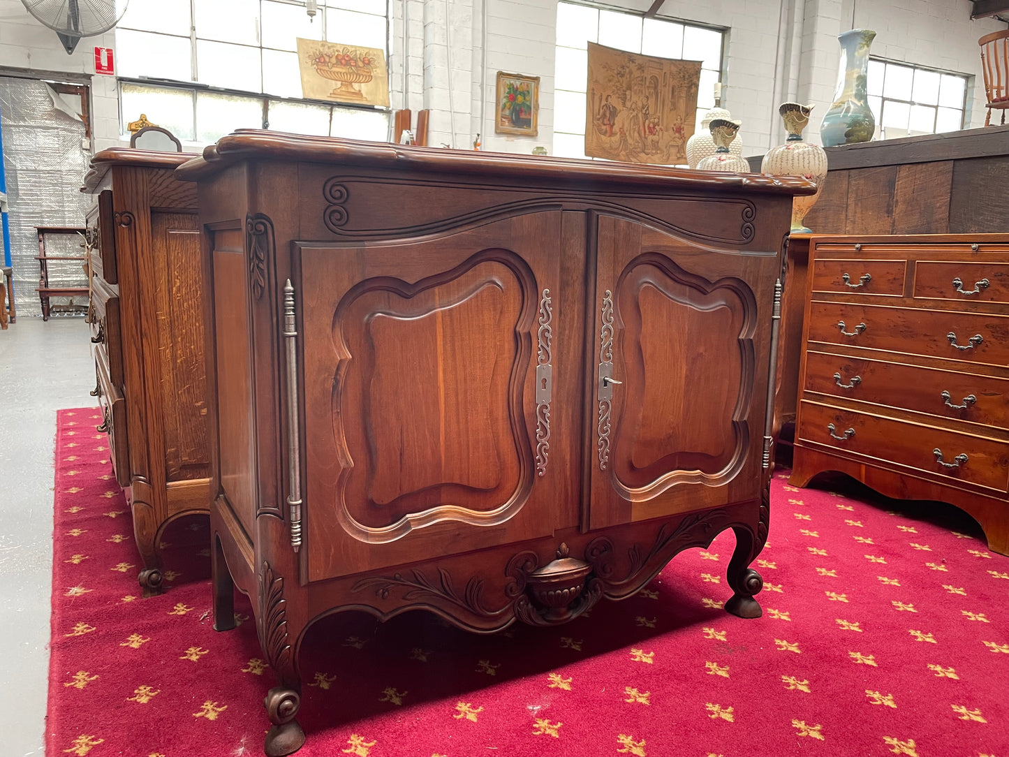 French Walnut Louis XV Style Two Door Cabinet