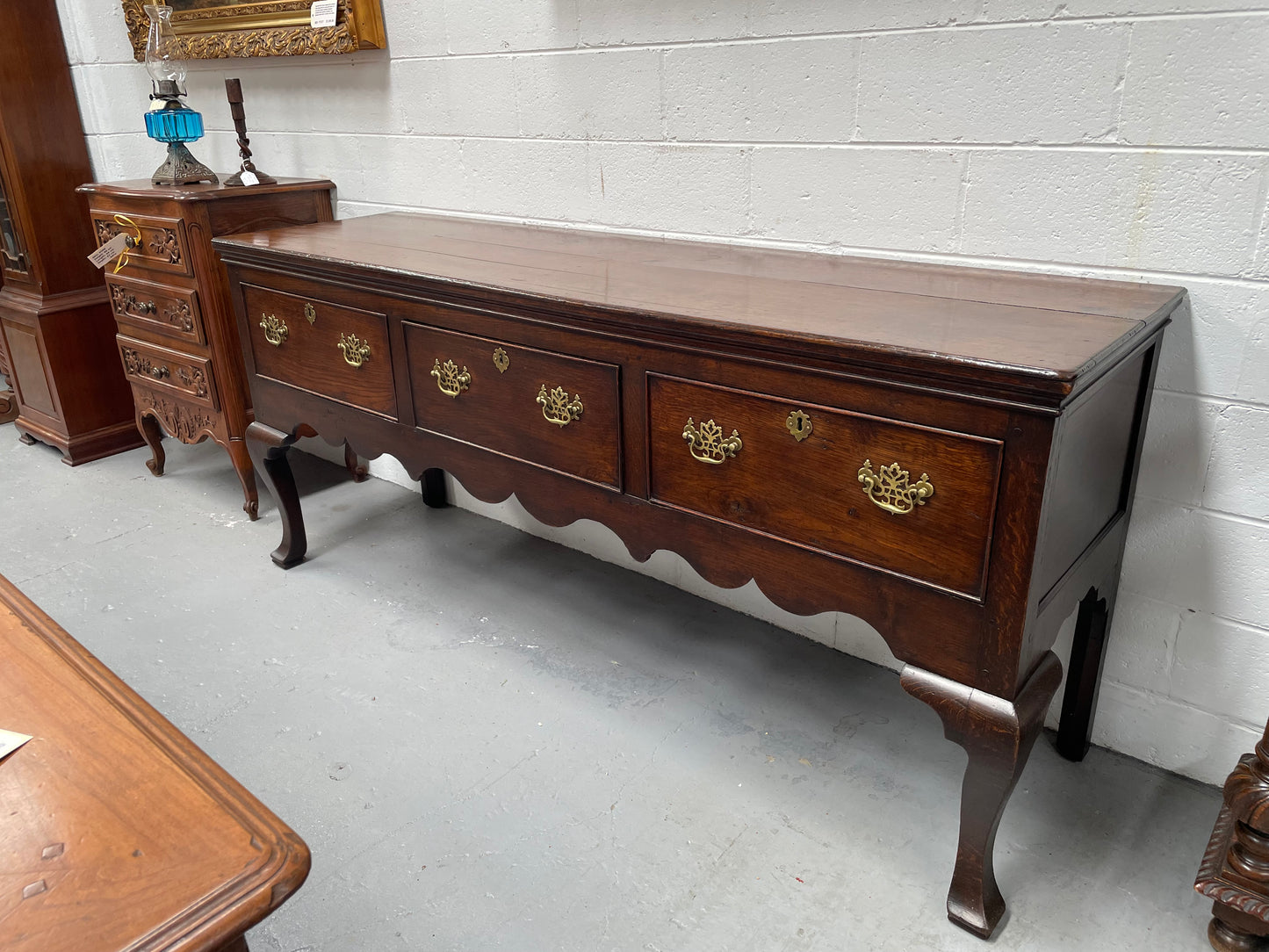 Late 18th Century Large English Oak  Dresser Base