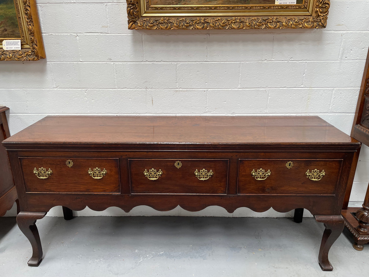 Late 18th Century Large English Oak  Dresser Base