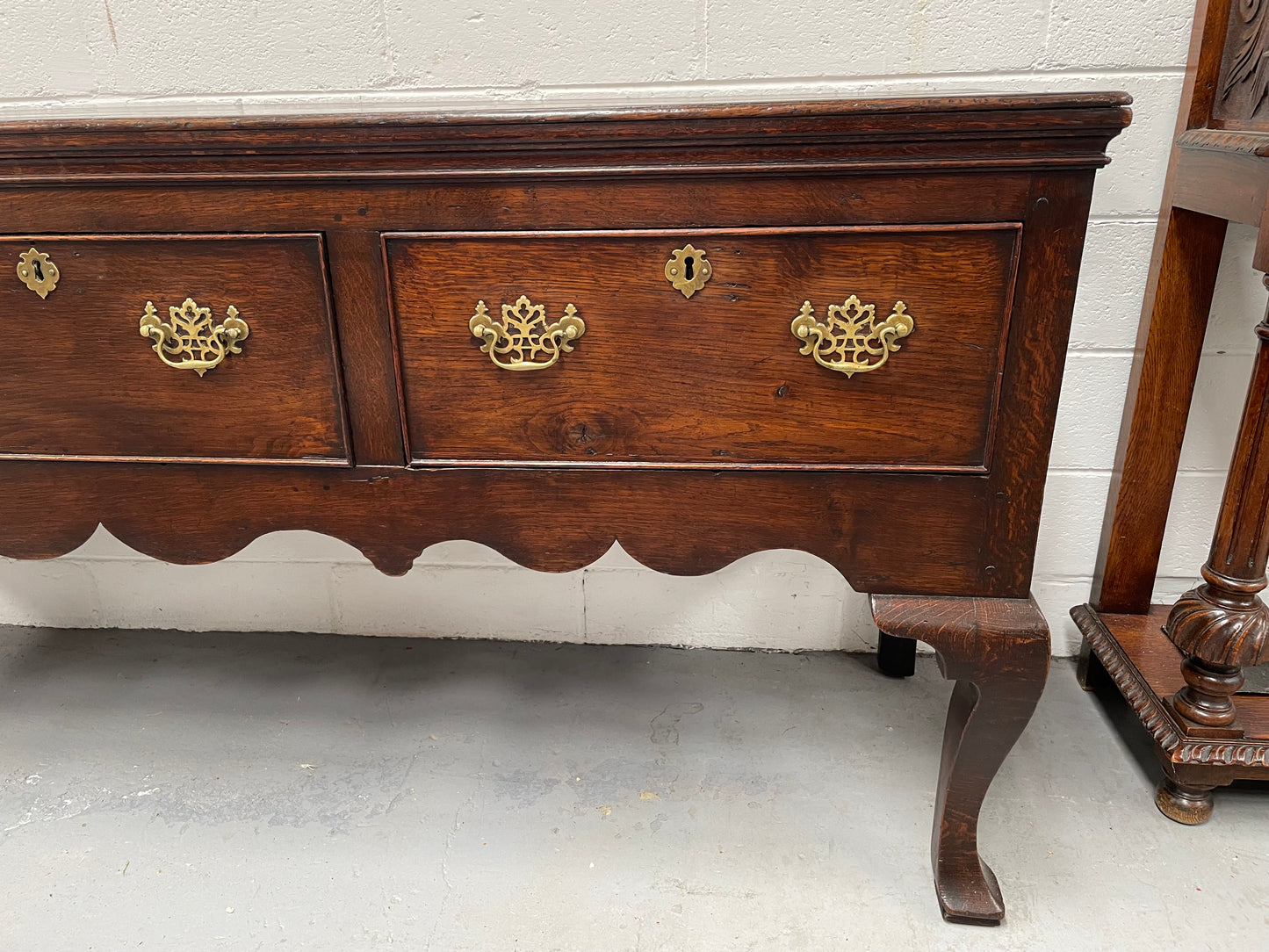 Late 18th Century Large English Oak  Dresser Base