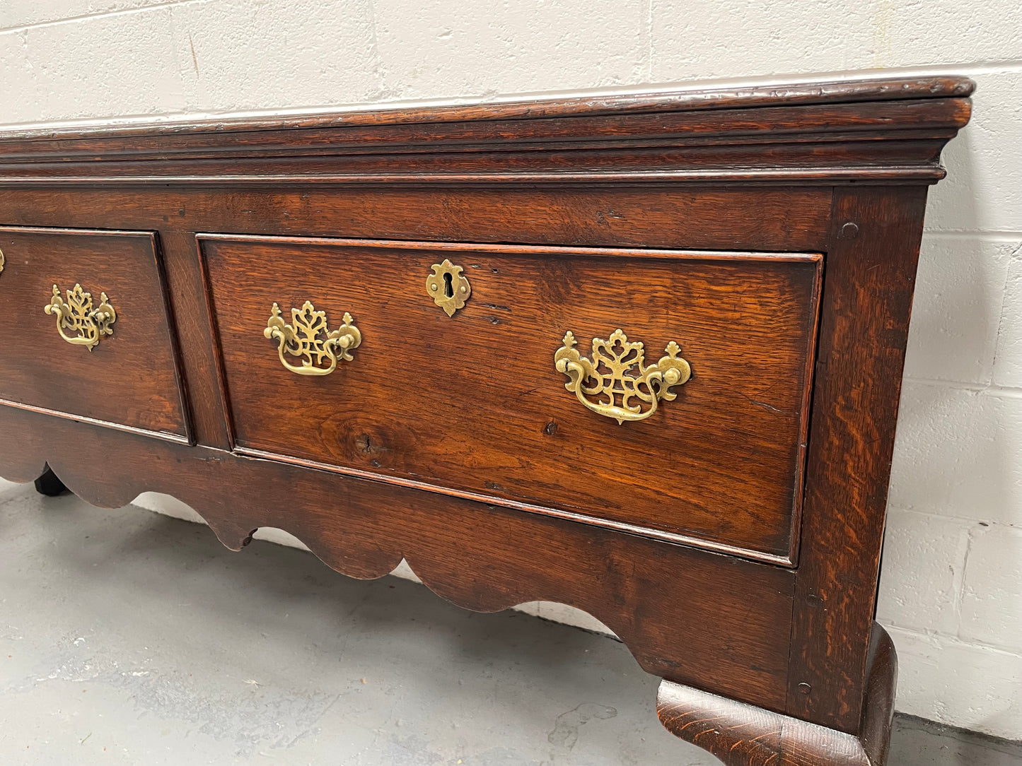 Late 18th Century Large English Oak  Dresser Base