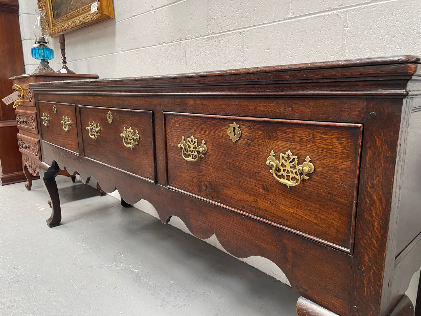 Late 18th Century Large English Oak  Dresser Base