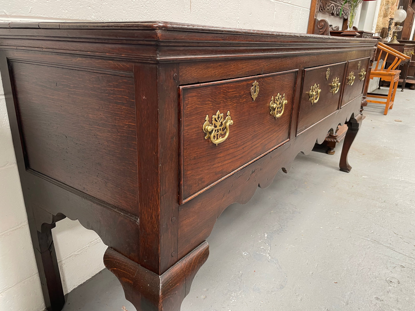 Late 18th Century Large English Oak  Dresser Base