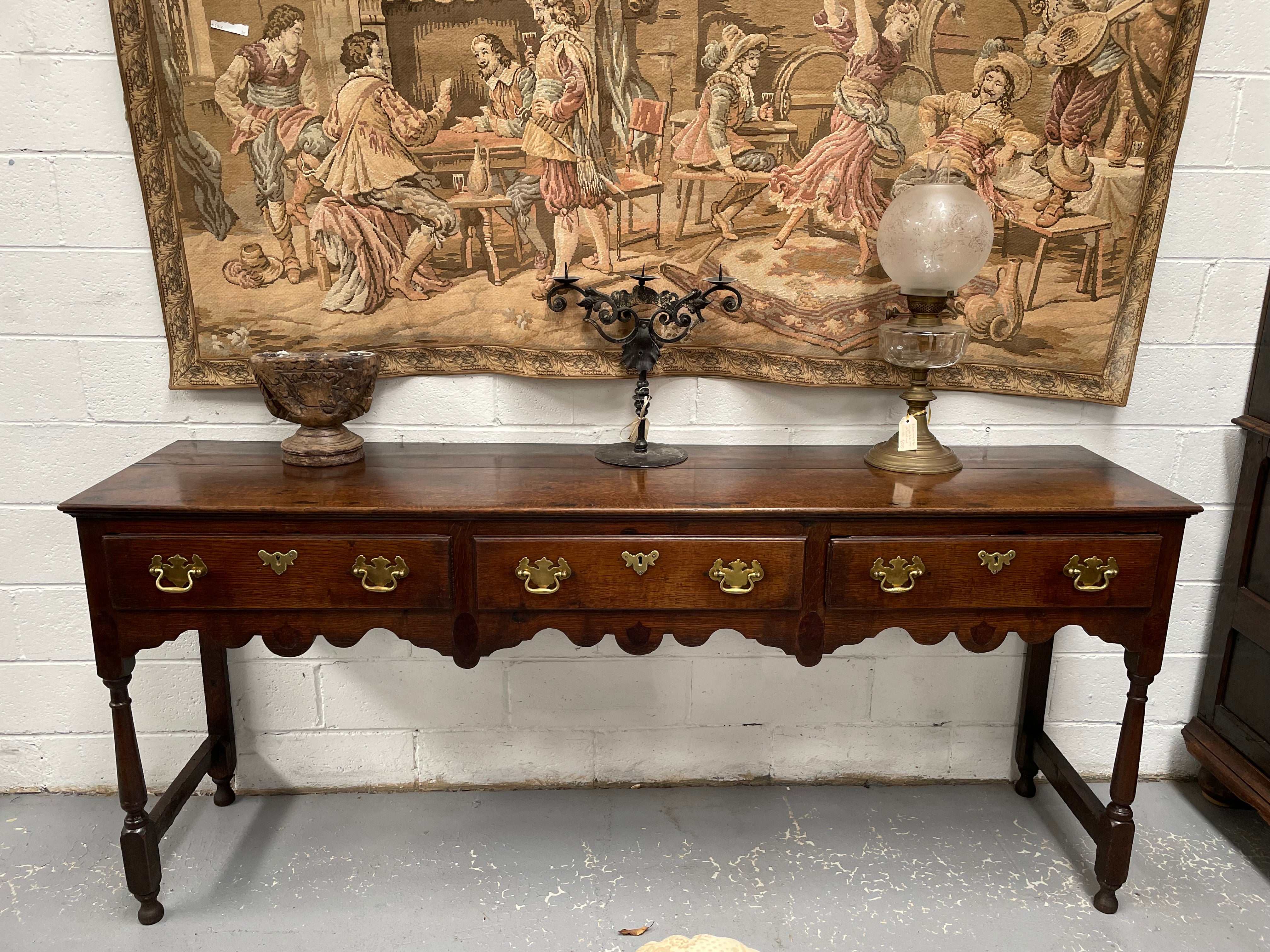 Antique Georgian Three Drawer Oak Dresser Base of Narrow Proportions | Antique & Vintage | Moonee Ponds Antiques | Australia Wide Delivery