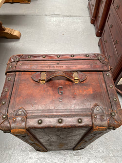 Impressive Victorian Leather Trunk Made for Buckley & Nunn Melbourne | Antique & Vintage | Moonee Ponds Antiques | Australia Wide Delivery