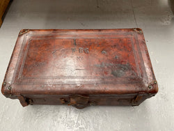 Impressive Victorian Leather Trunk Made for Buckley & Nunn Melbourne | Antique & Vintage | Moonee Ponds Antiques | Australia Wide Delivery