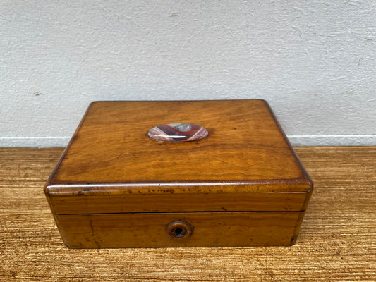 Antique Walnut Playing Cards Box & Cards