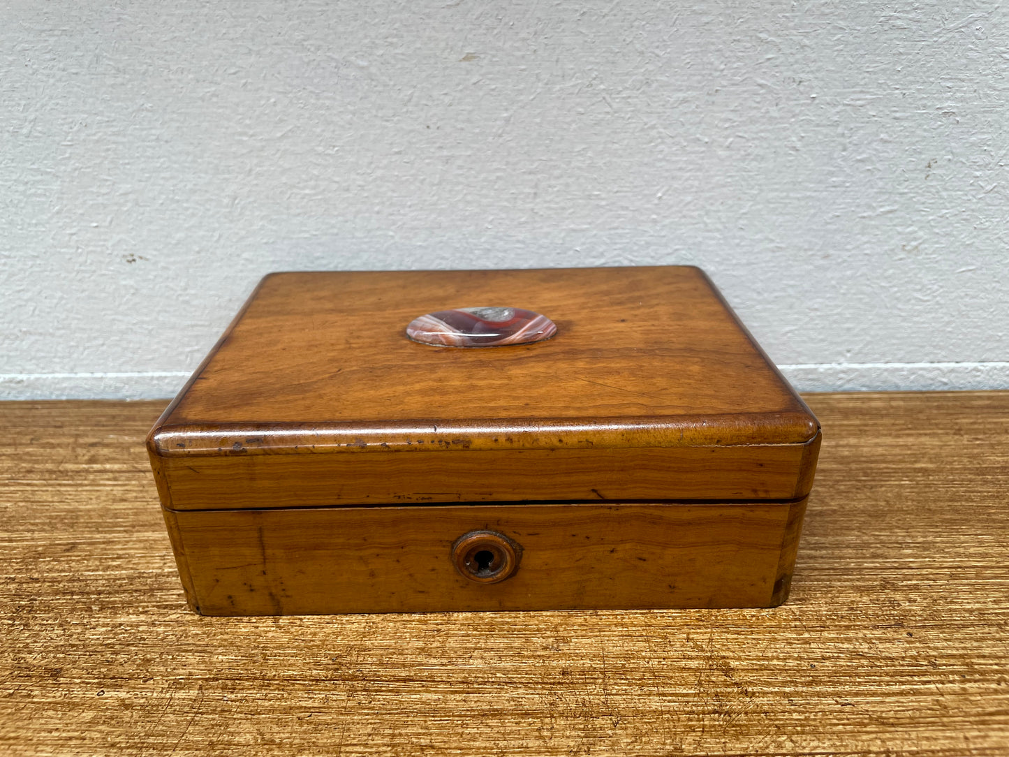 Antique Walnut Playing Cards Box & Cards