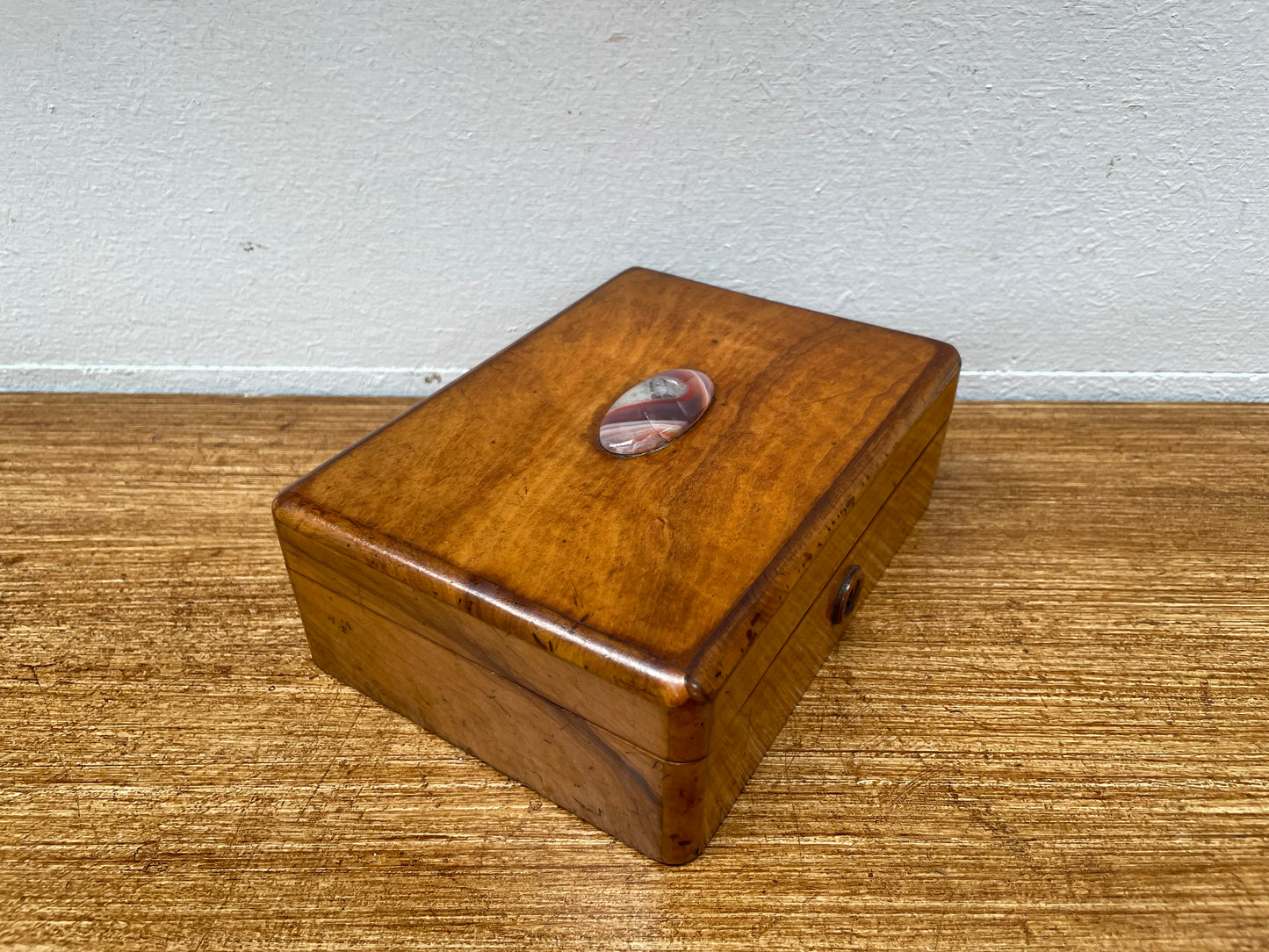 Antique Walnut Playing Cards Box & Cards