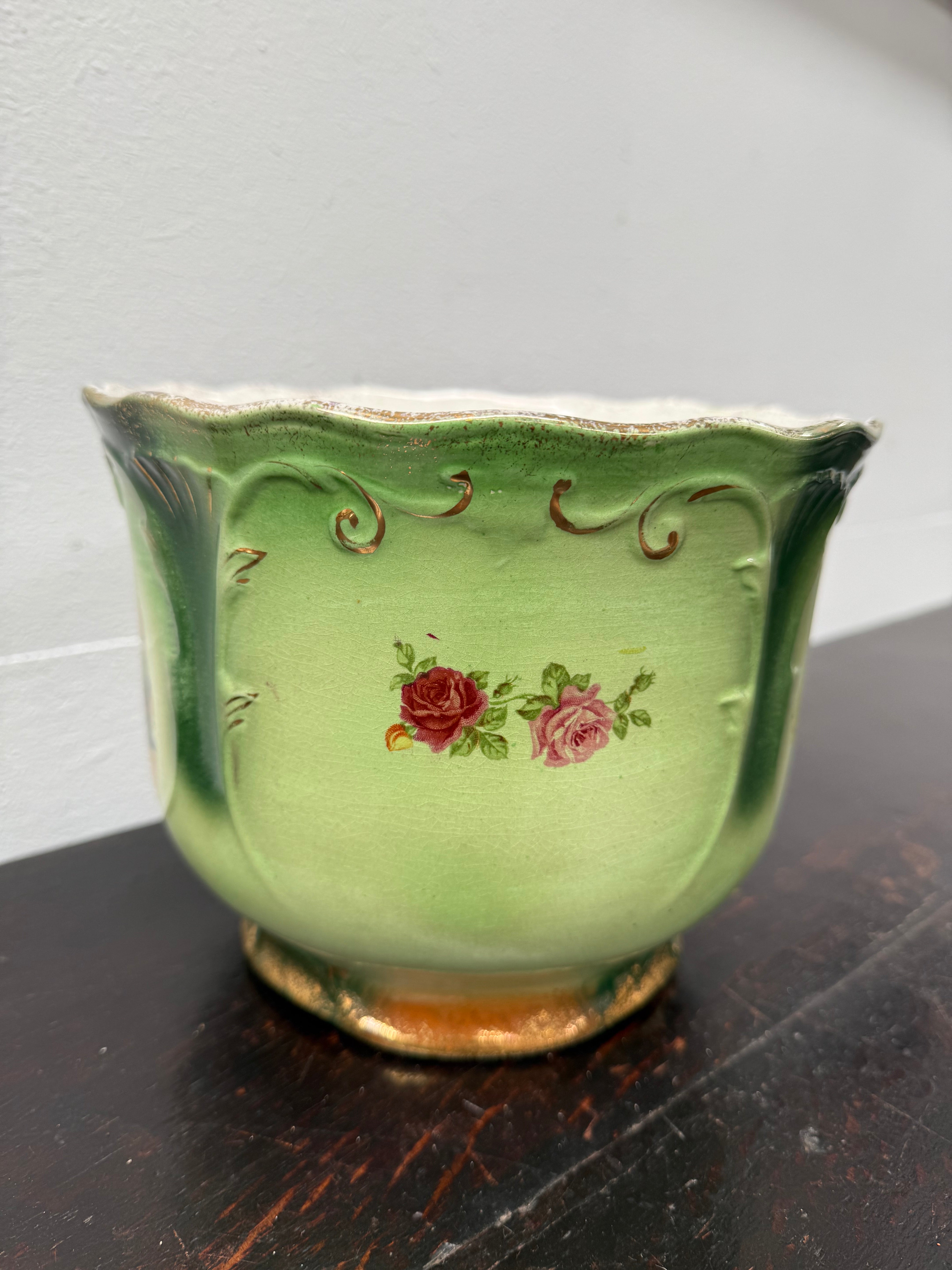 Pretty Edwardian Hand Painted Jardiniere | Antique & Vintage | Moonee Ponds Antiques | Australia Wide Delivery