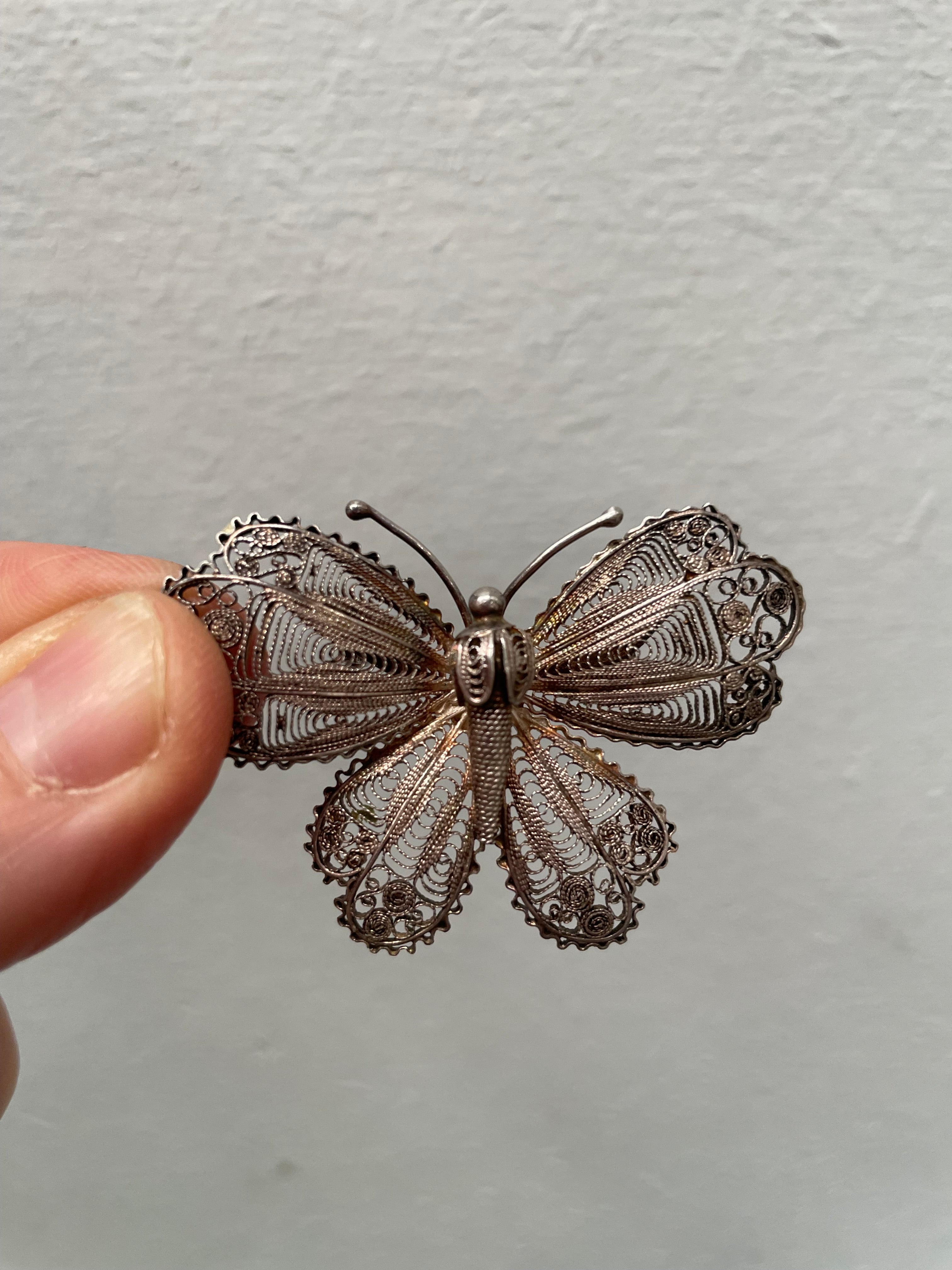 Vintage Intricate Silver Filigree Butterfly Brooch | Antique & Vintage | Moonee Ponds Antiques | Australia Wide Delivery