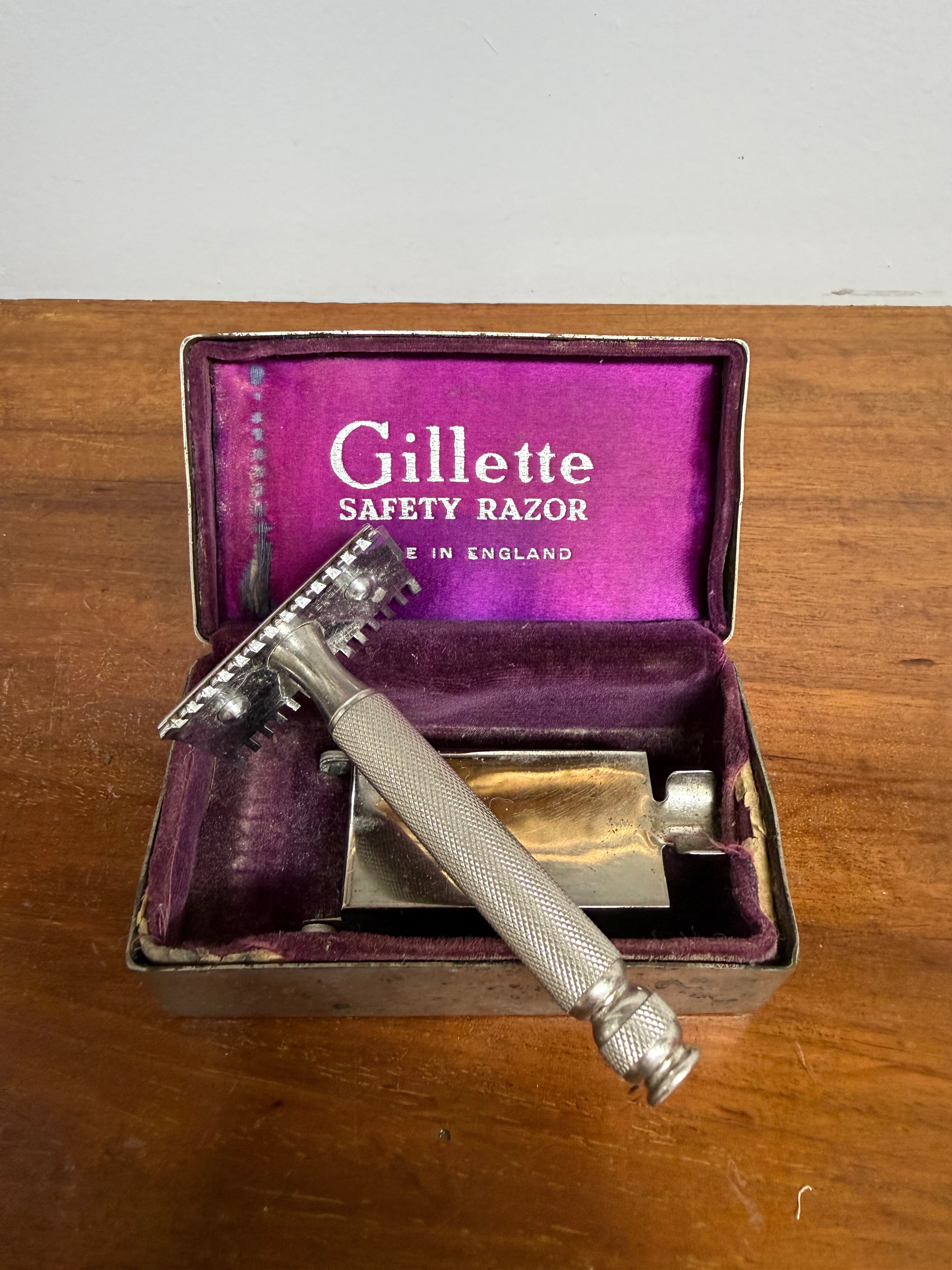 Vintage Gillette Safety Razor & Blade Holder | Antique & Vintage | Moonee Ponds Antiques | Australia Wide Delivery