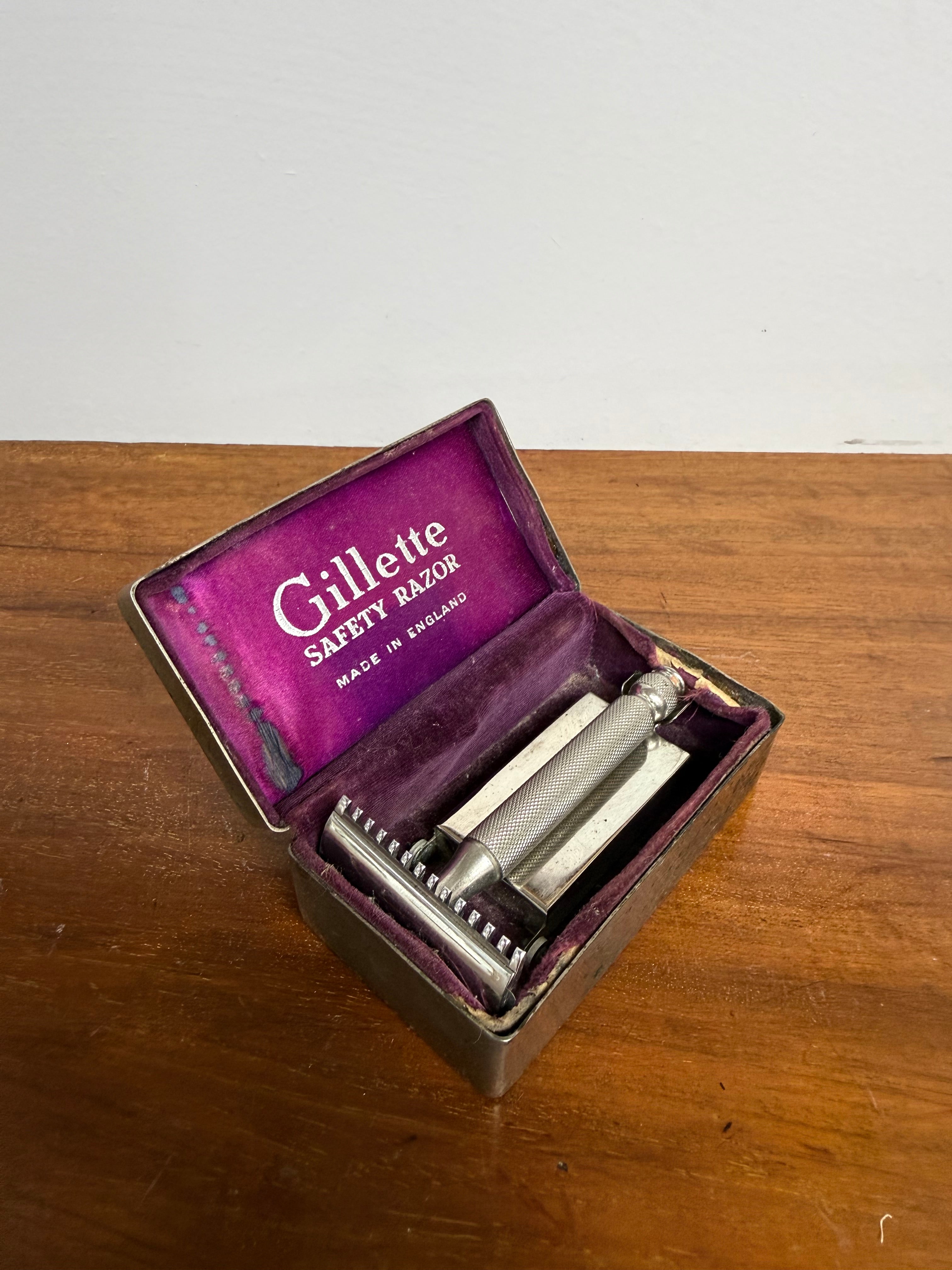 Vintage Gillette Safety Razor & Blade Holder | Antique & Vintage | Moonee Ponds Antiques | Australia Wide Delivery