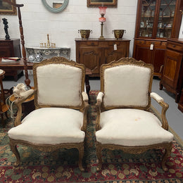 French Pair of Early 19th Century Louis XV Style Armchairs