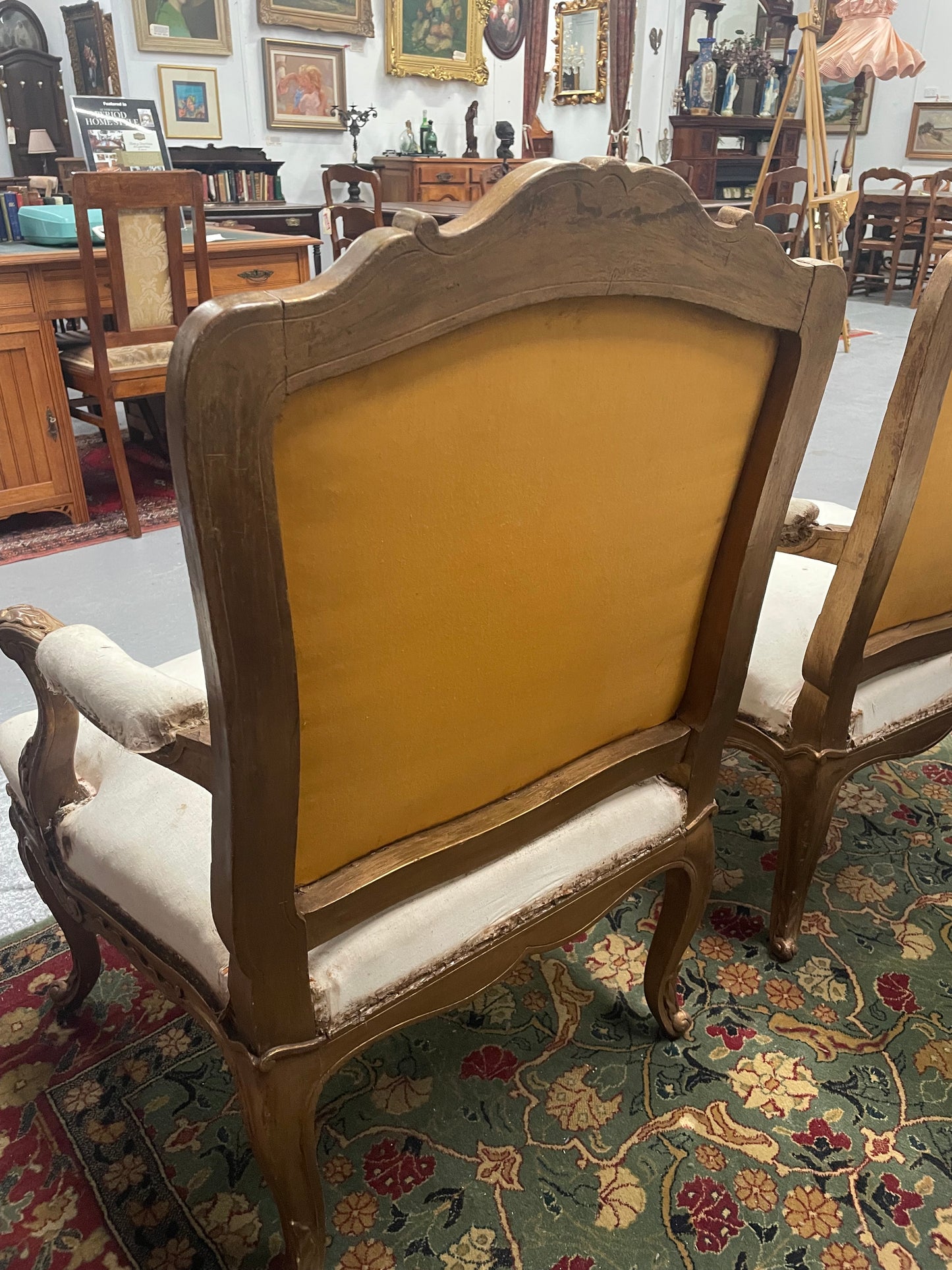 French Pair of Early 19th Century Louis XV Style Armchairs