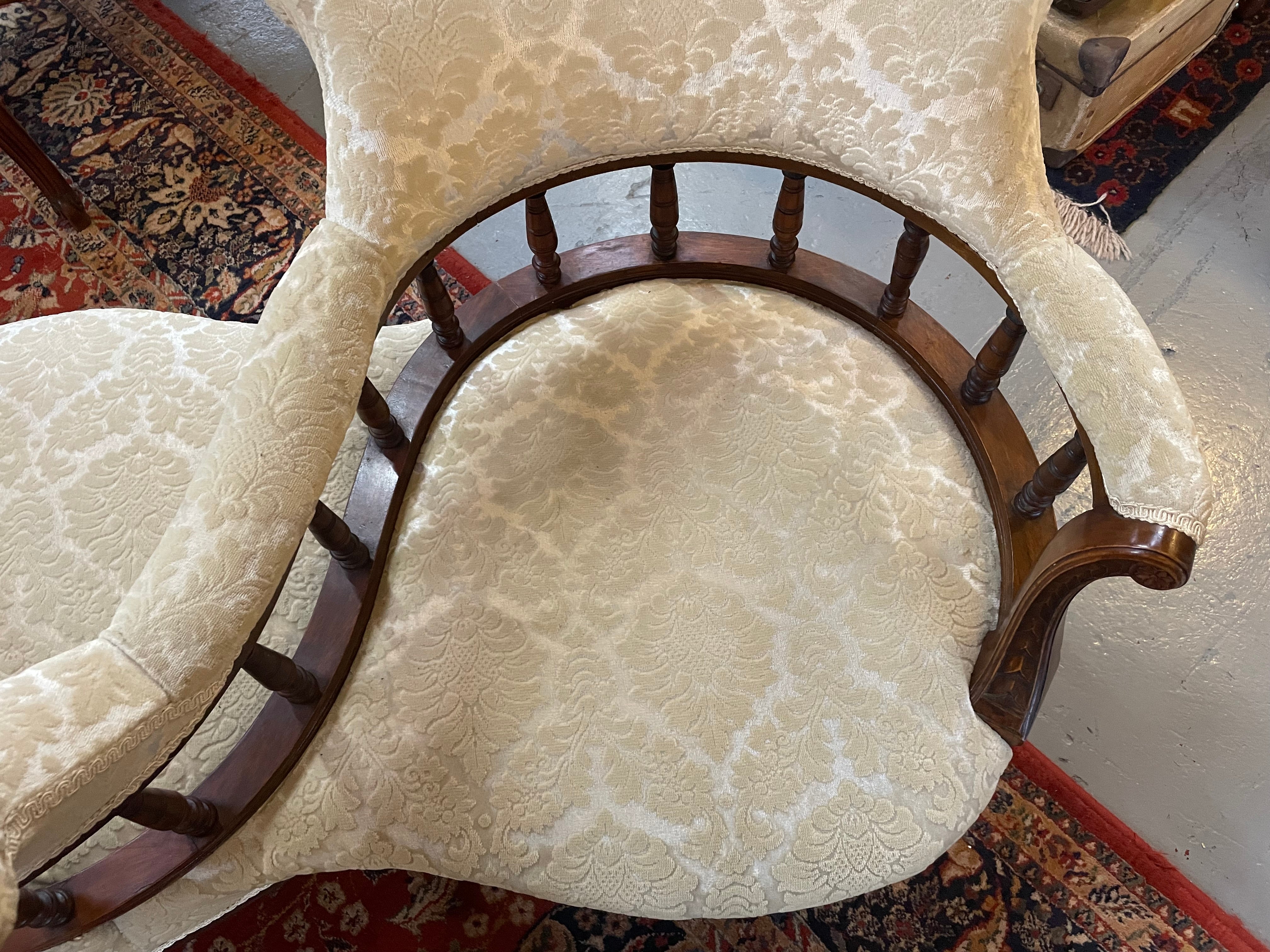 Rare Late Victorian Walnut Double Sided Conversation Couch | Antique & Vintage | Moonee Ponds Antiques | Australia Wide Delivery