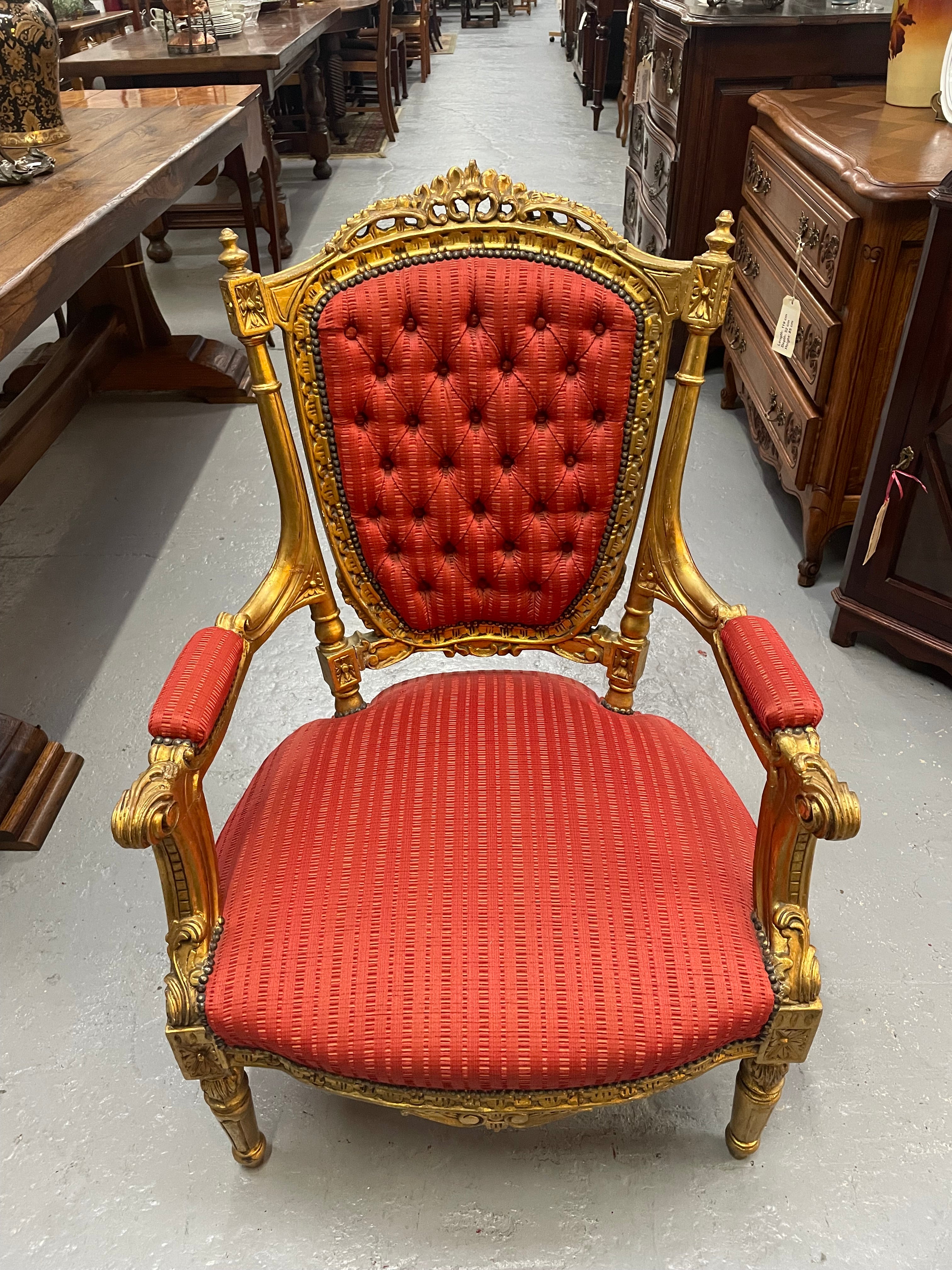 Pair of Antique Gilt Louis XVI Style Salon Chairs | Antique & Vintage | Moonee Ponds Antiques | Australia Wide Delivery