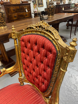 Pair of Antique Gilt Louis XVI Style Salon Chairs | Antique & Vintage | Moonee Ponds Antiques | Australia Wide Delivery