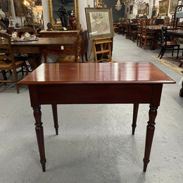 This beautiful Victorian Cedar table would be ideal as a console/side table or as a small desk. It features beautiful turned legs and a drawer for storage. Sourced locally it is in good original detailed condition.