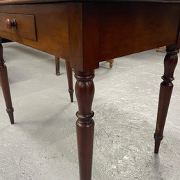 This beautiful Victorian Cedar table would be ideal as a console/side table or as a small desk. It features beautiful turned legs and a drawer for storage. Sourced locally it is in good original detailed condition.