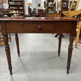This beautiful Victorian Cedar table would be ideal as a console/side table or as a small desk. It features beautiful turned legs and a drawer for storage. Sourced locally it is in good original detailed condition.