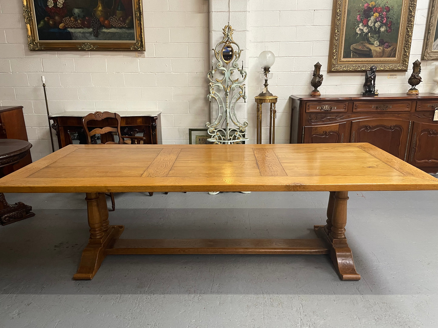 Vintage 18th Century Style French Farmhouse Table of Large Proportions